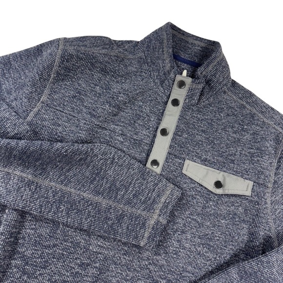 Johnnie-O Men's Pullover Knit Quarter Snap Heather Blue Surfboard Logo Size L - Picture 1 of 8